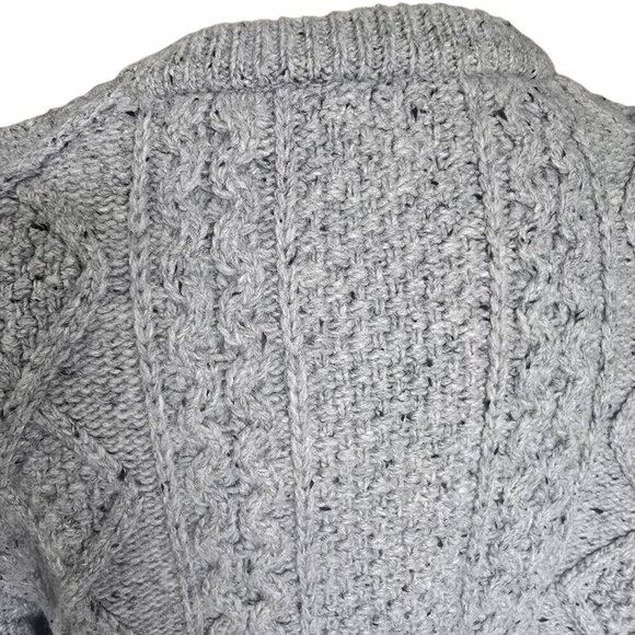 Levi's Men's Gray Wool Fisherman Cable Knit Sweater - Picture 7 of 7